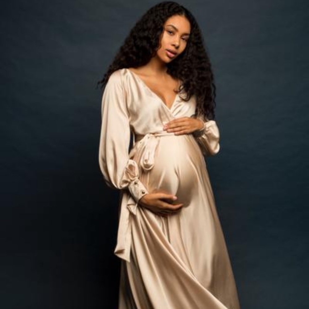 Chic Bump Club Champagne Maternity Dress